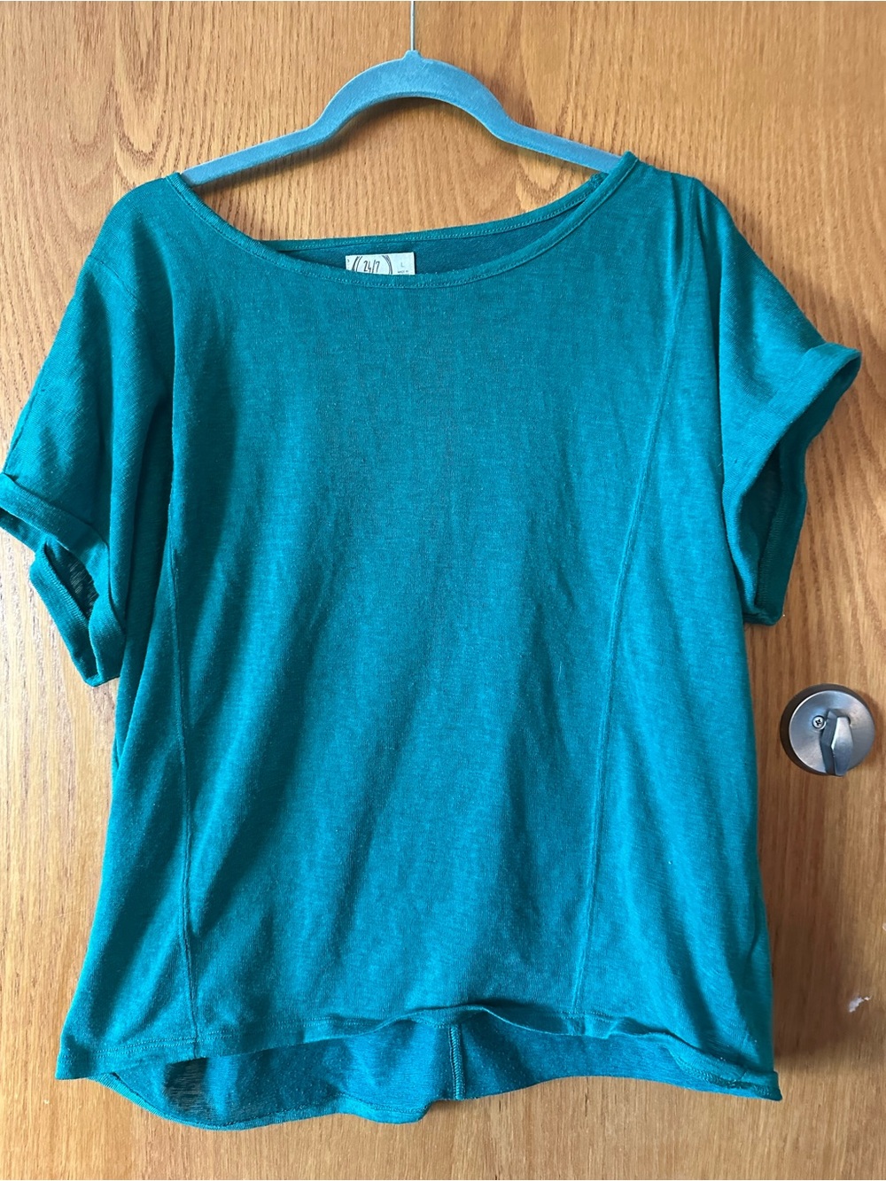 Maurices Teal Short Sleeve Women's Top key hole back